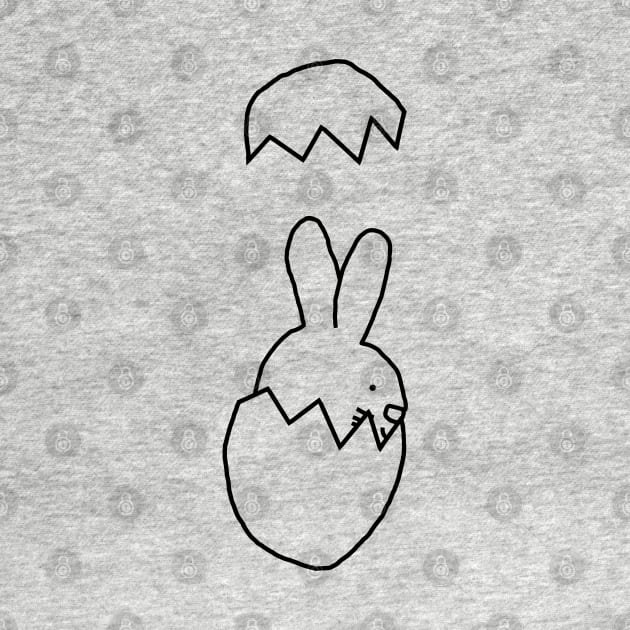 Cute Bunny popping out of Easter Egg by ellenhenryart